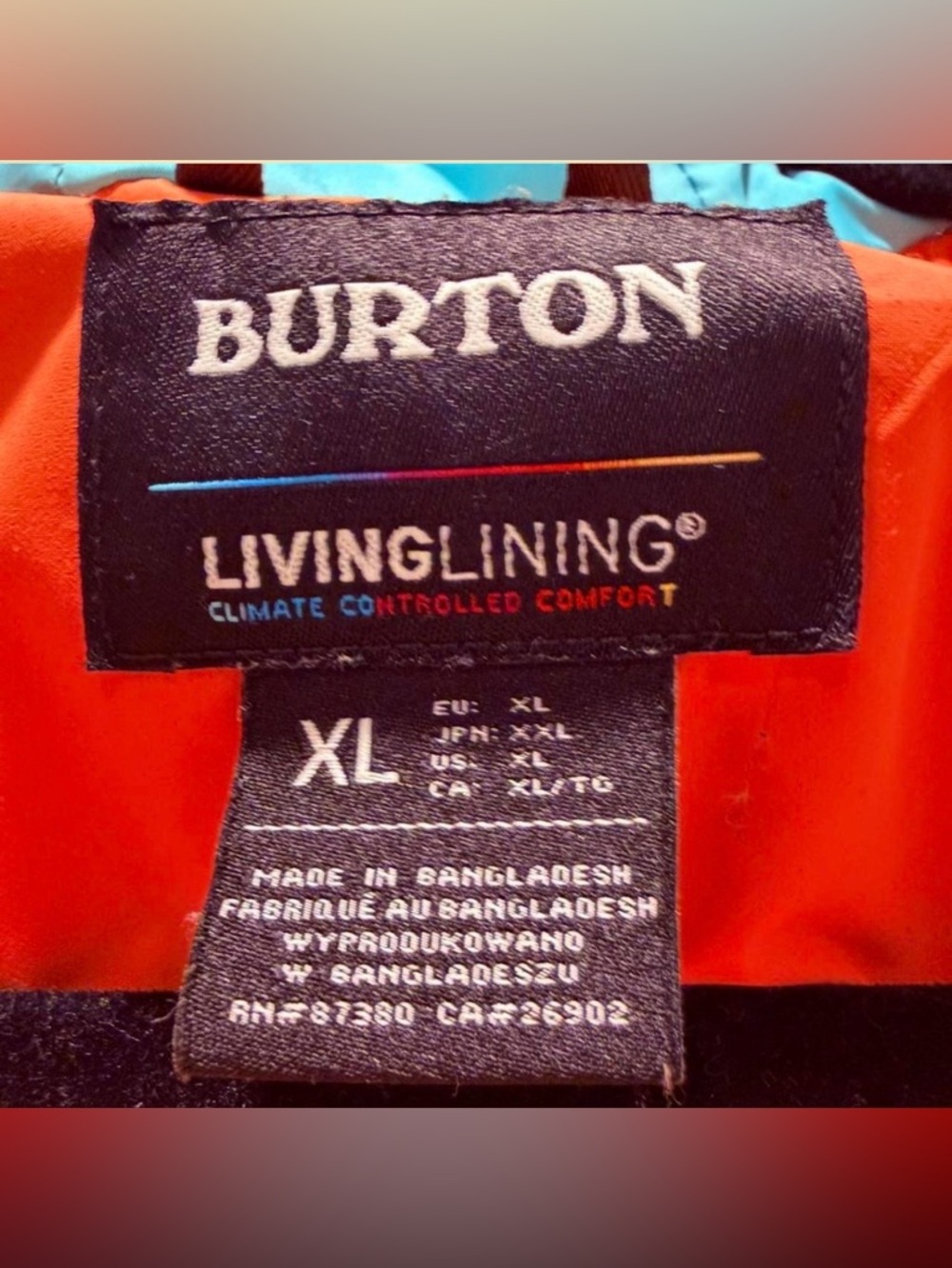 Burton Living Lining Colorblock Rain Jacket in Coral, Teal & Yellow - Picture 5 of 14